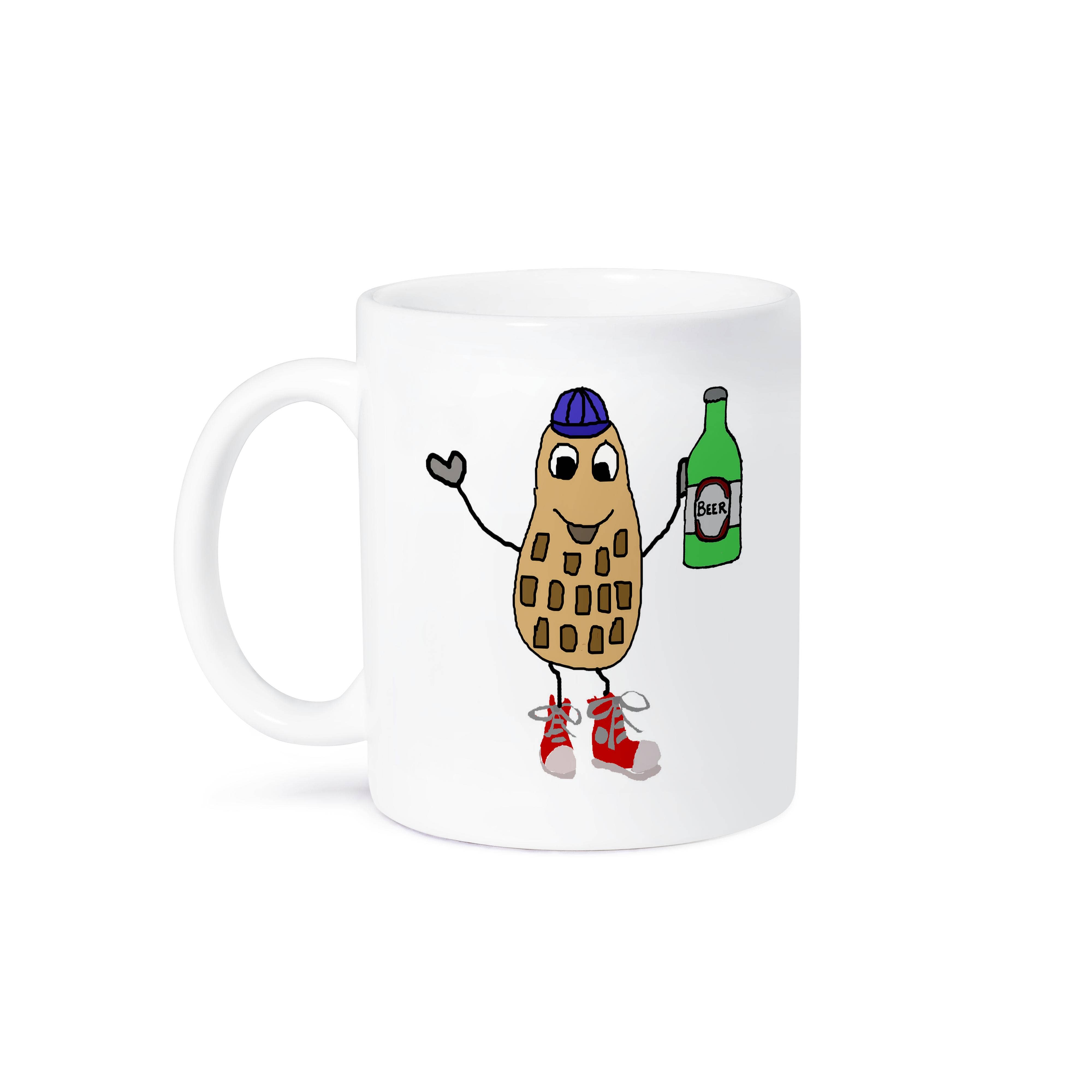 3dRose – wholesale Coffee mug – 3dRose, Funny Cute Peanut Man Drinking Beer Cartoon, Mug8