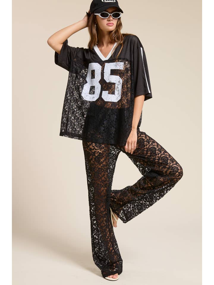 Mimosa - Vente Pantalon – femme - Pantalon en dentelle transparente taille haute avec doublure de sous-vêtement4