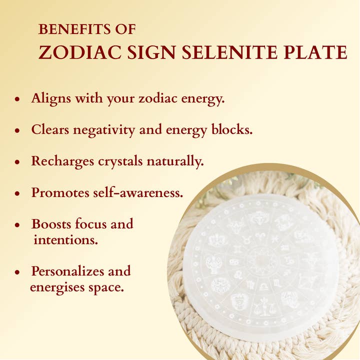 Soothing Crystals - Wholesale Crystal Charging Plate - 4" Selenite Plate | Zodiac Selenite Disc| Recharging Plate6
