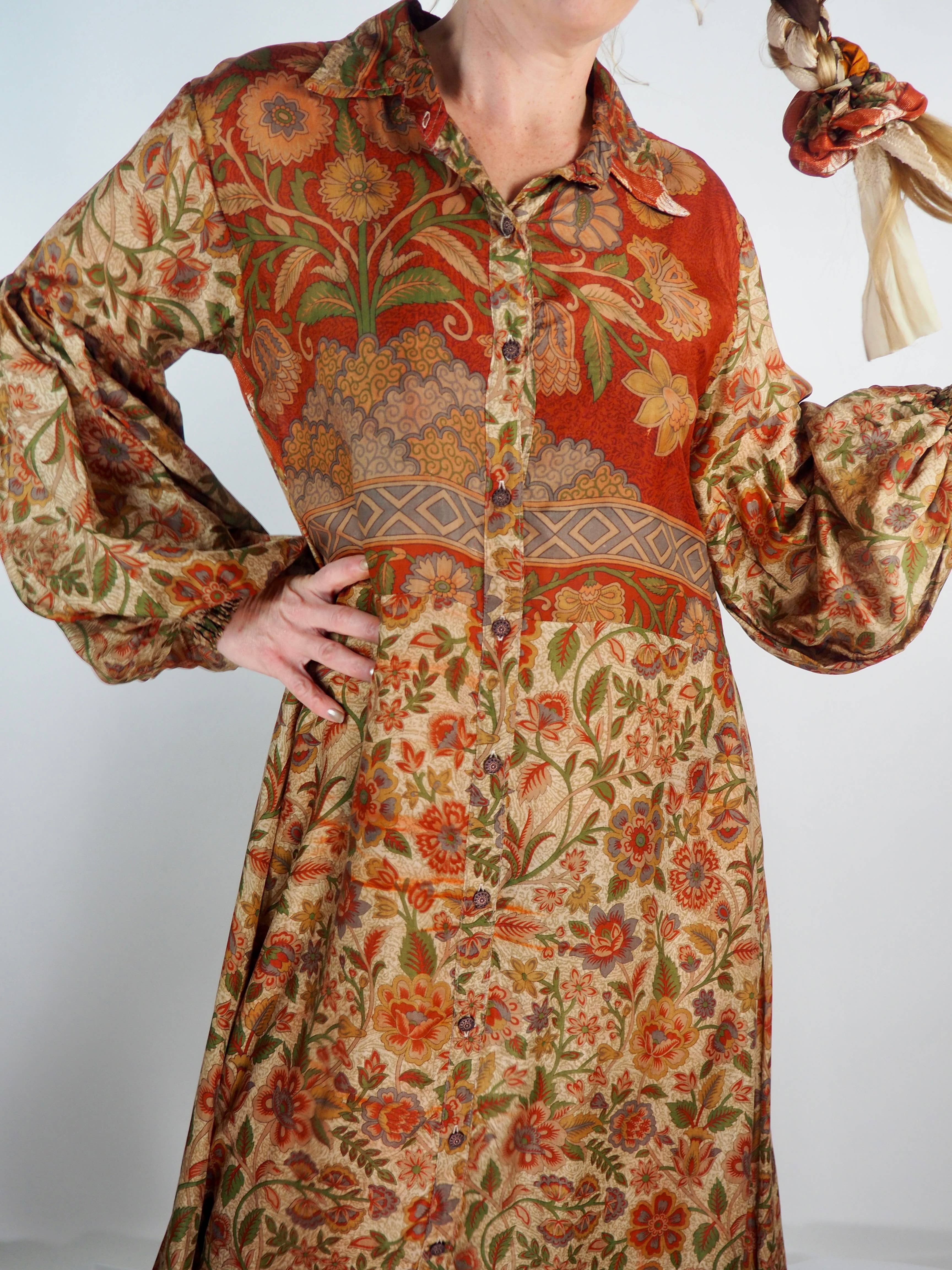 Vagabond Ibiza - Wholesale Dress - Women's - The Lenya Dress– Up-cycled Vintage Sari Dress 42