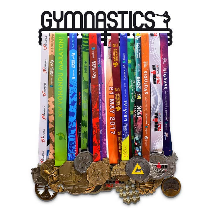 United Medals – Großhandel Wandhaken – Medaillenhalter GYMNASTIK - Mattschwarz4