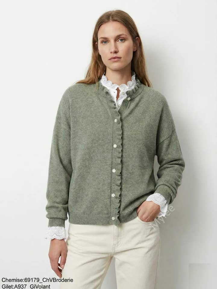 Colete de Malha com Folhos @A937_GiVolant por atacado de Mimi & Gogo