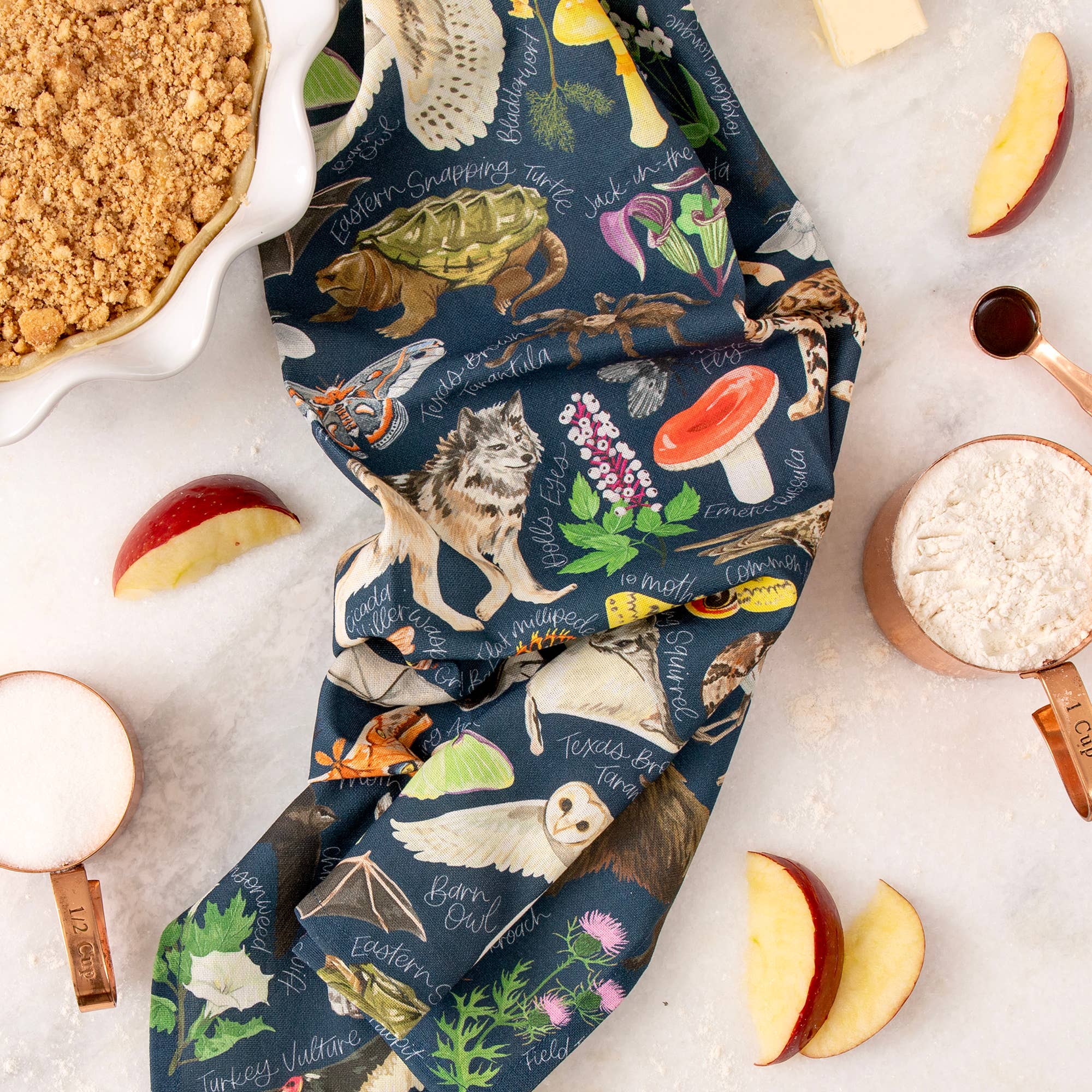 1canoe2 | One Canoe Two Paper Co. - Wholesale Tea Towel - Midnight Flora & Fauna Kitchen Tea Towel1