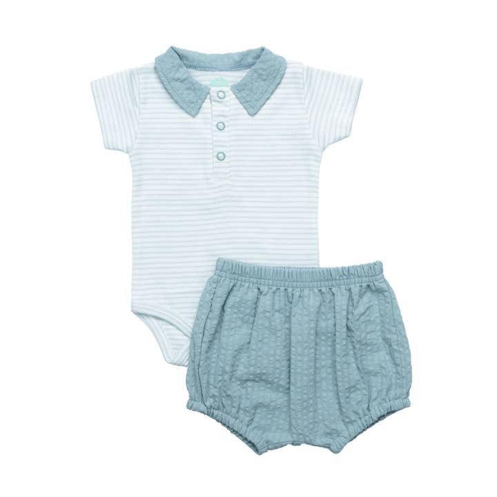 16933 - Organic polo body + shorts - SS 26 for wholesale by FS Baby