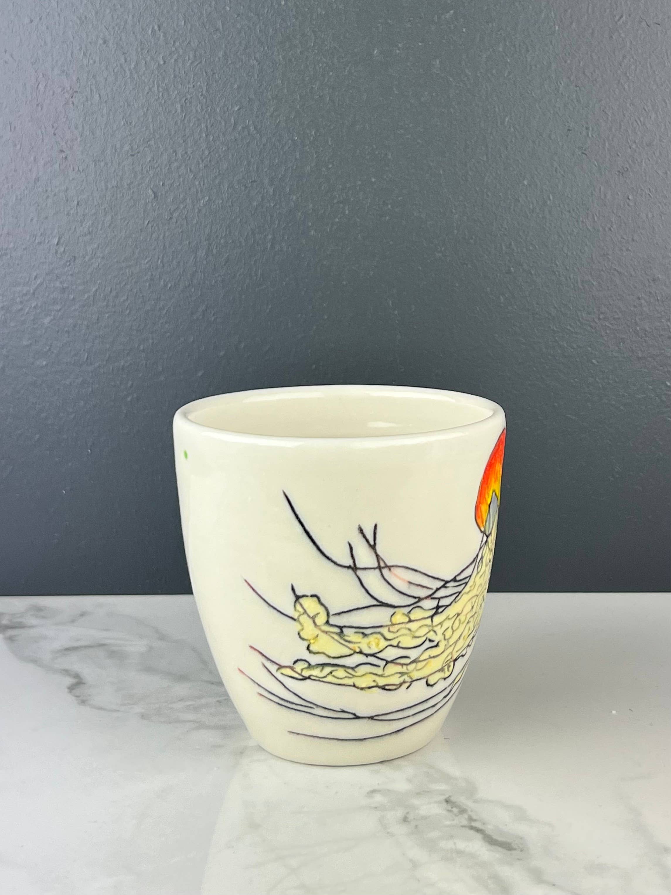 Lucy Nilan Studios - Wholesale Coffee Mug - Handmade Jellyfish Porcelain Coffee Mug in White2