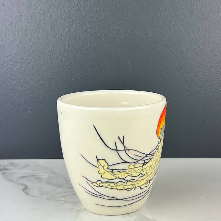 Lucy Nilan Studios - Wholesale Coffee Mug - Handmade Jellyfish Porcelain Coffee Mug in White2