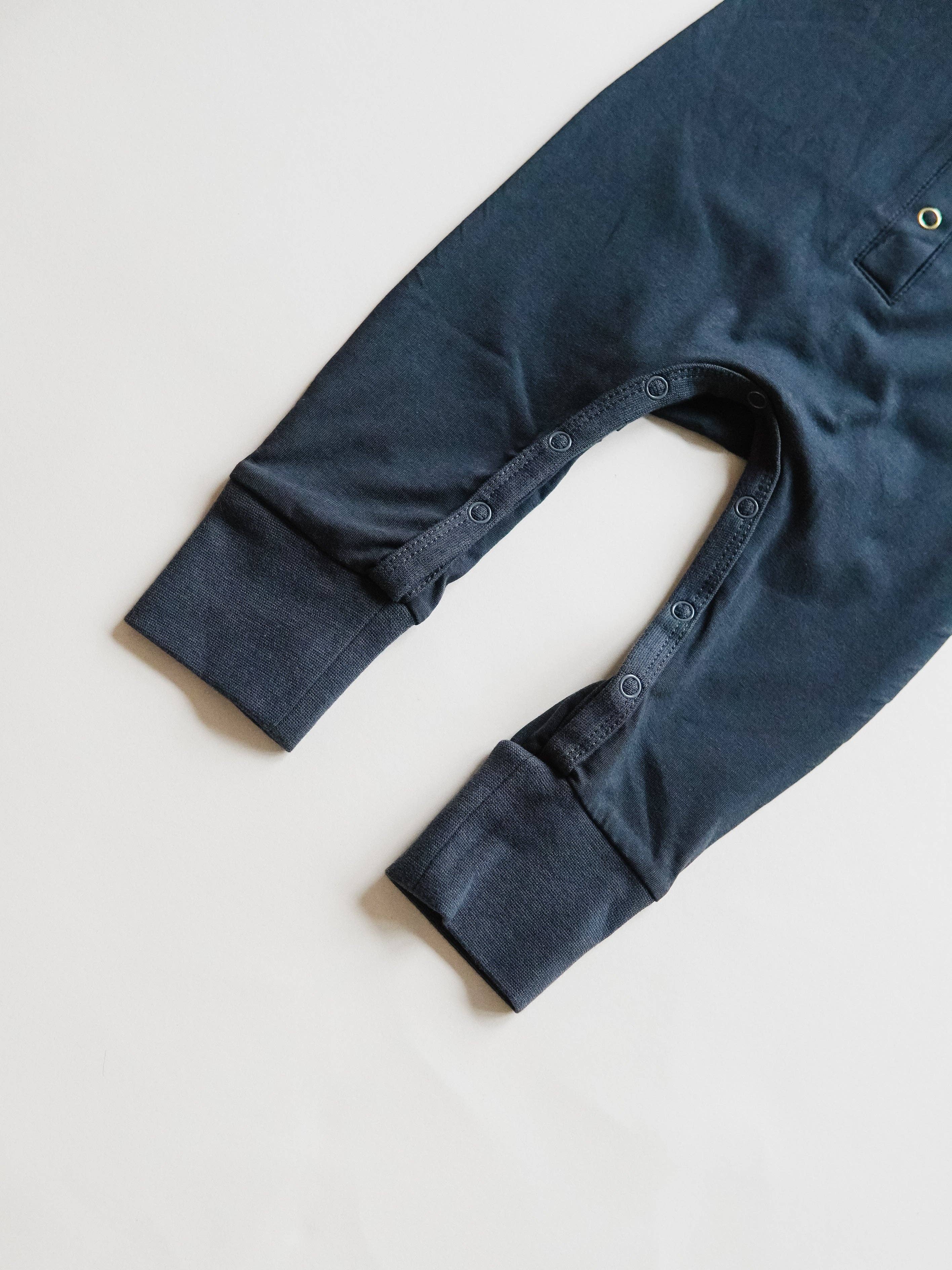 Orcas Lucille - Vente Barboteuse – bébé - Barboteuse Henley à manches courtes - Off-Black2