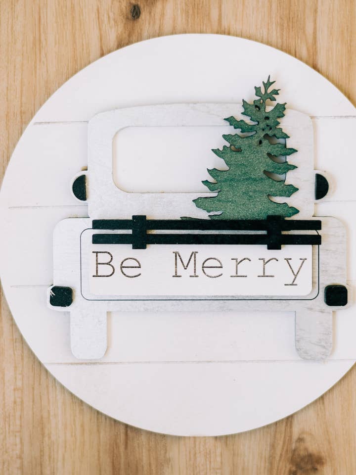 Camión navideño de la granja de be merry para venta al por mayor de Walnut + Birch