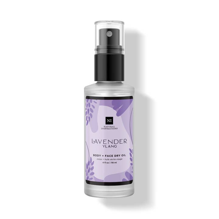 Lavender Ylang Body + Face Dry Oil for wholesale by Natural Inspirations