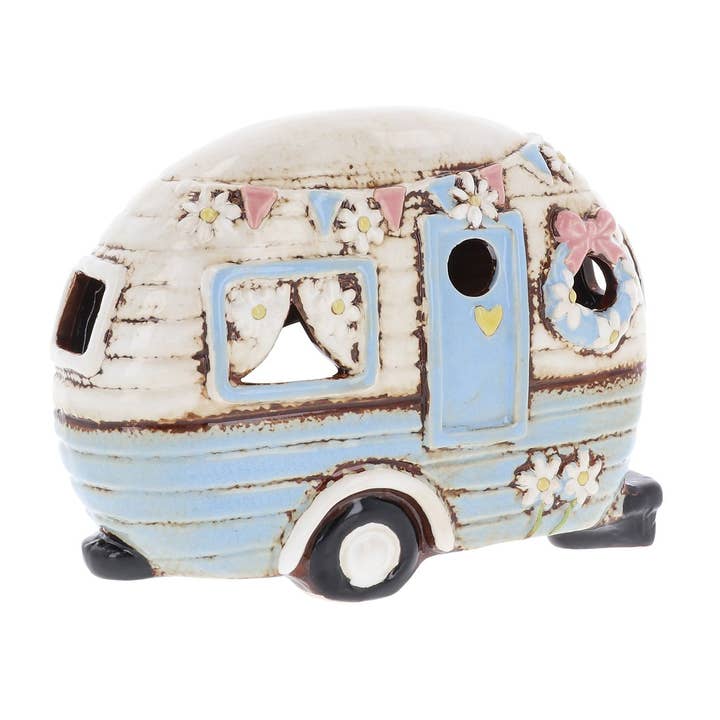 Candelita Village Pottery Caravan, color azul pálido para venta al por mayor de Joe Davies