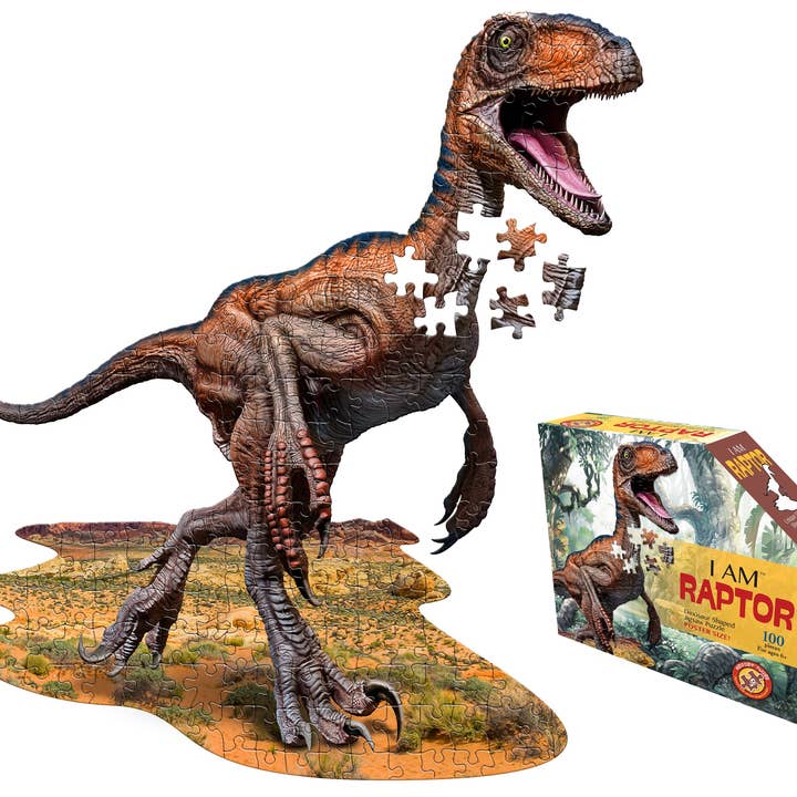 Madd Capp Games & Puzzles - Wholesale Puzzle - Kids - I AM Raptor 100 piece jigsaw puzzle - gift