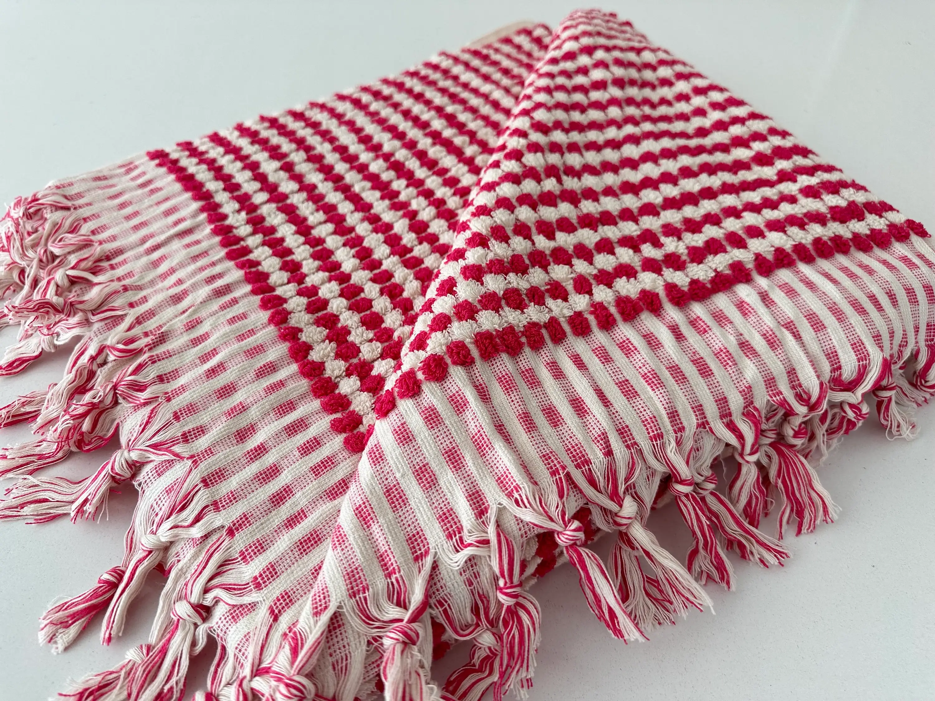 YURTLUS - Wholesale Strandlaken - Badhanddoek 36 x 70, strandlaken, zachte dikke handdoek, badhanddoek voor de badkamer 36 x 70, strandlaken, zachte dikke handdoek, biologisch, badzeepbel - rood 5