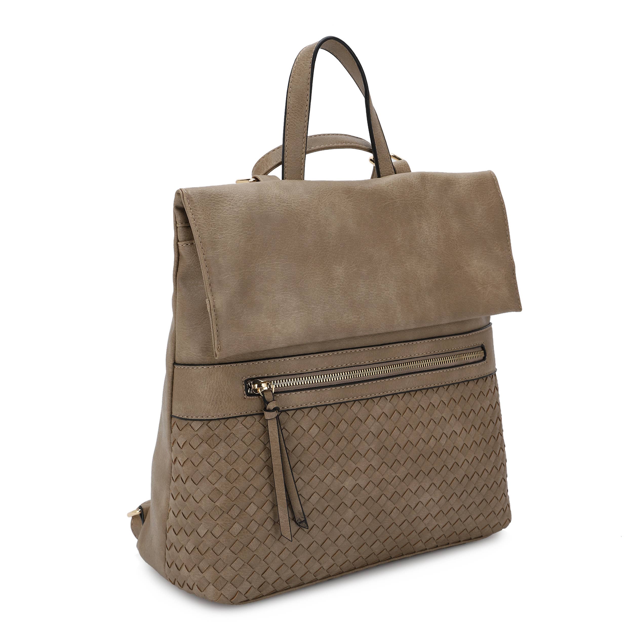 KAYLA+AVA – Großhandel Rucksack – Damen – HELENA Rucksack mit gewebter Klappe2