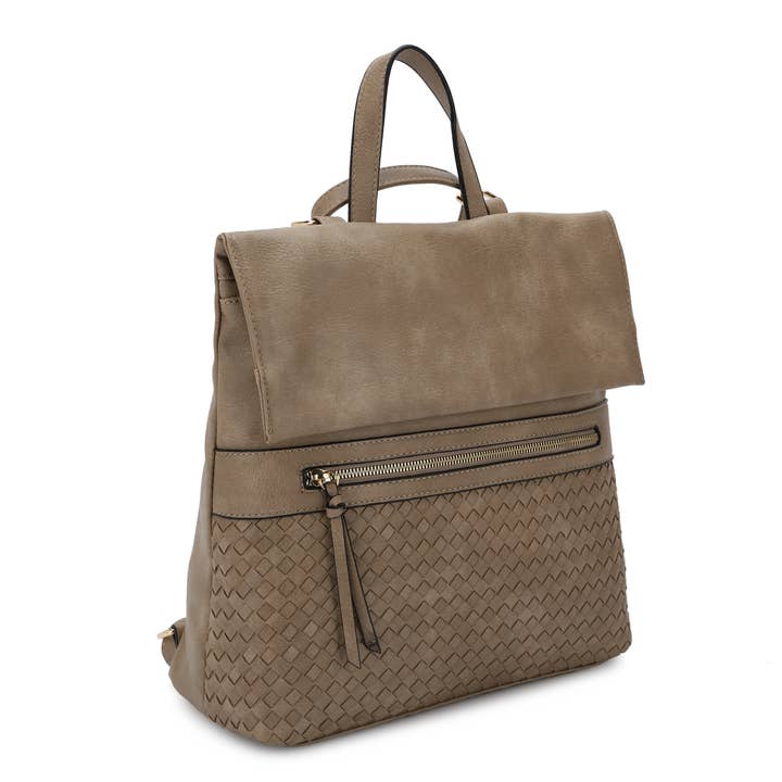 KAYLA+AVA – Großhandel Rucksack – Damen – HELENA Rucksack mit gewebter Klappe2