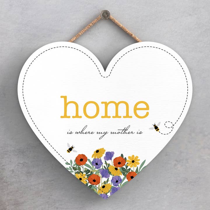 'Home Is Where My Mother Is' Wooden Plaque for wholesale by Vivid Squid Wholesale