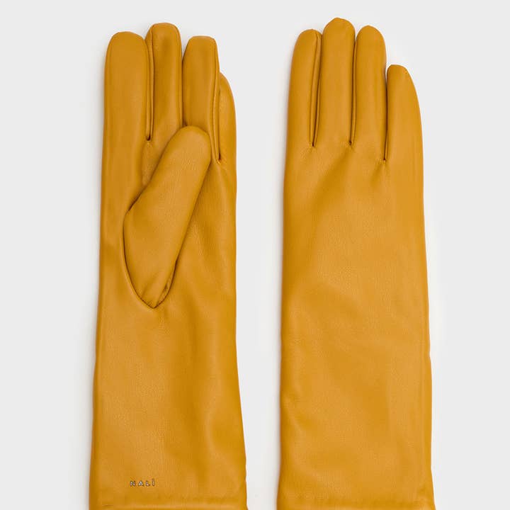 ECO-LEATHER GLOVES YELLOW - N64 for wholesale by NALI'