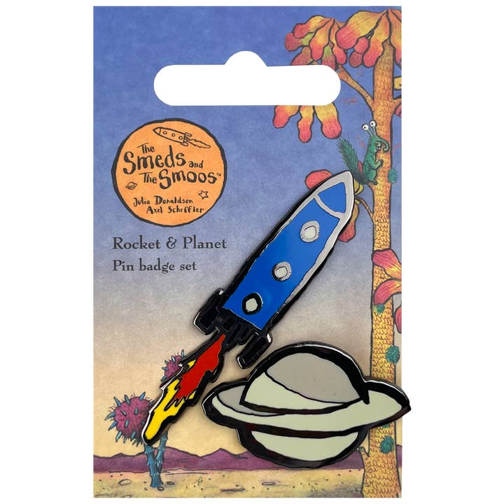 Rocket & Planet Pin Badge Set for wholesale by Pawprint Family