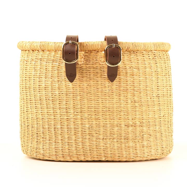 The Basket Room – wholesale Basket – BULI: Handcrafted Natural Oblong Bike Basket | Pannier | Bicycle Basket