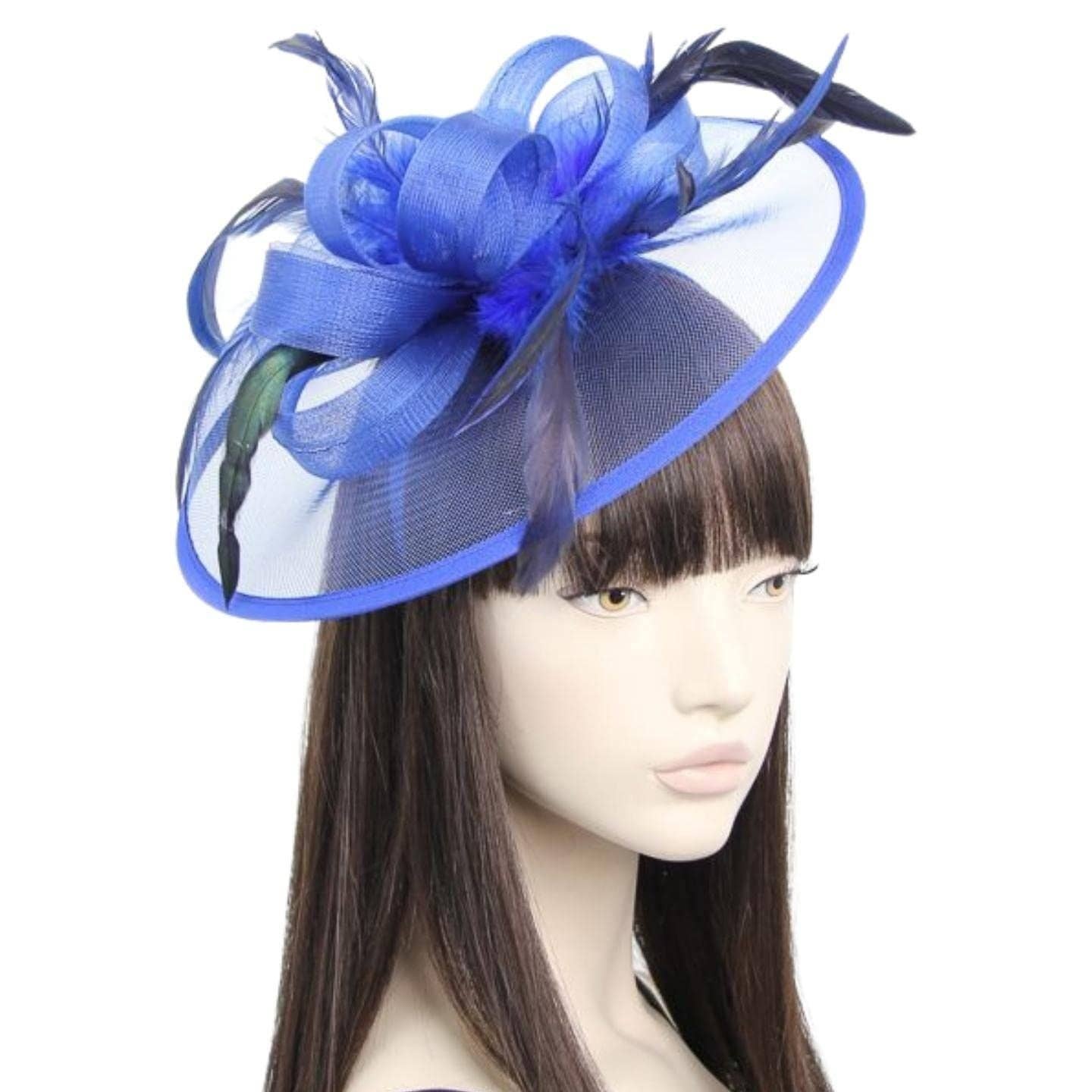 Topkids Accessories - Wholesale Fascinator Hat - Women's - Large Fascinator Headband Hair Band Feather Fascinator Hats Looped Net Wedding Hats Bridal Hats Cocktail Hats Royal Ascot Hats On Aliceband for Women, Ladies, Girls14