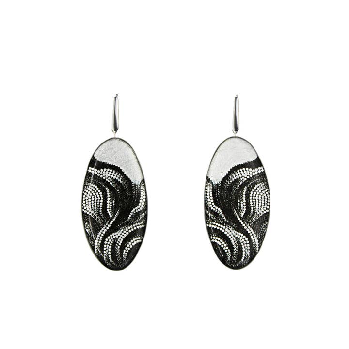 Mo Resin - Wholesale Dangle earrings - Aboriginal Dandle Drop Earrings Statement XXL Fabrian-SD349W1
