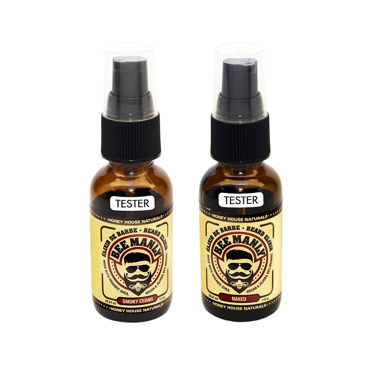 Honey House Naturals - Vente Produit structurant pour la barbe - Boîte de présentation d'élixir pour barbe Bee Manly, 12 pièces, testeur gratuit8