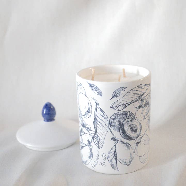 FESTINA LENTE MILANO - Wholesale Candle Holder - CAREZZE 3-Wick 400gr (14oz) Niche Candle in Ceramic Vase1