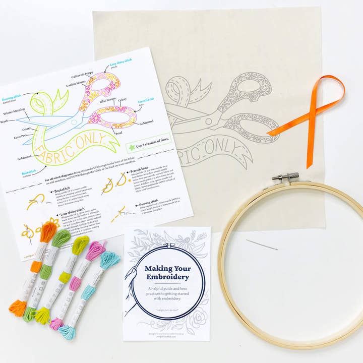 Penguin & Fish - Wholesale Embroidery/Cross Stitch Supplies - Fabric Scissors 8" embroidery kit1
