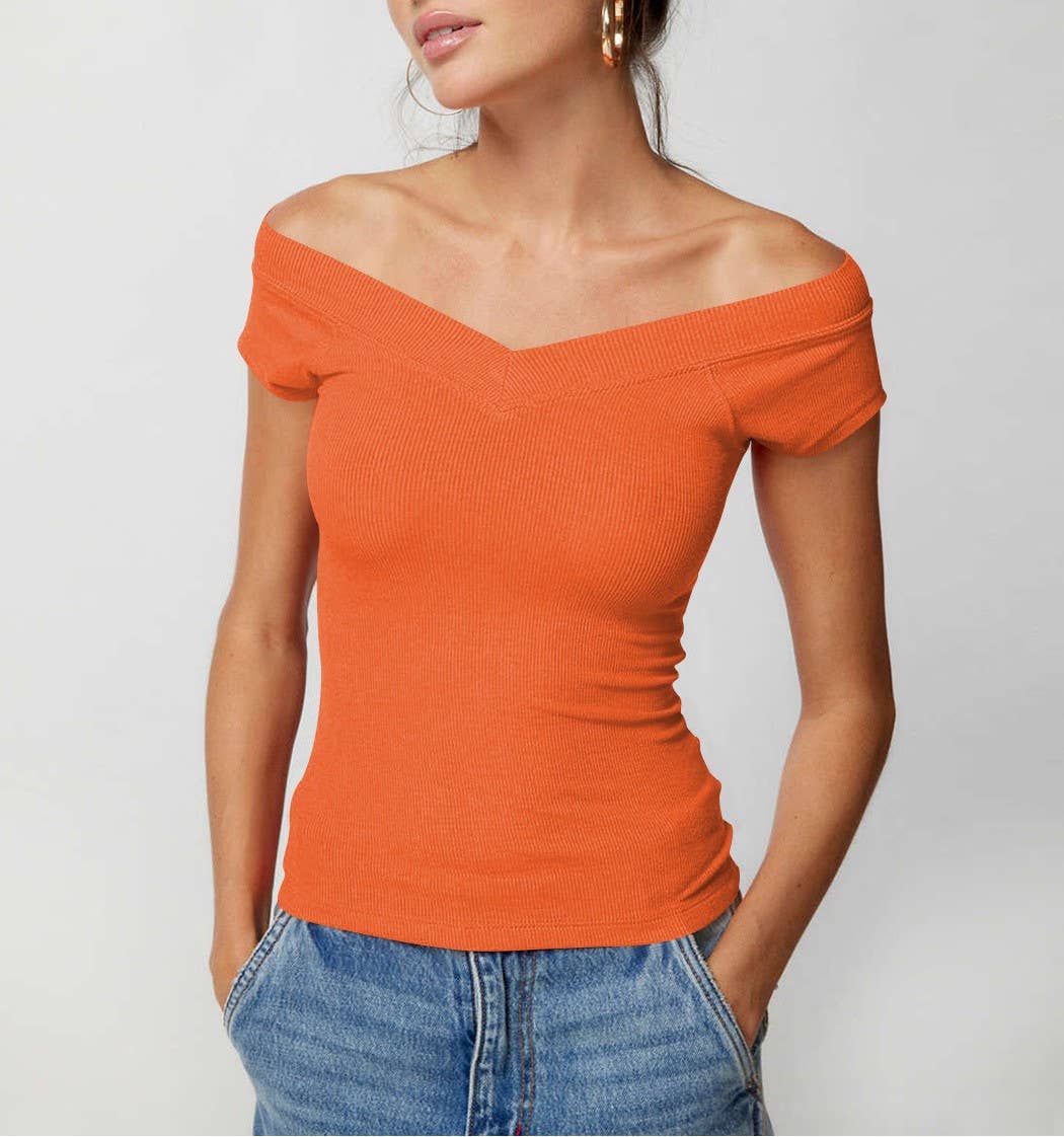 HIDDENBRAND - Wholesale Knit Top - Women's - Slim Solid Color Bottom Shirt T-Shirt18