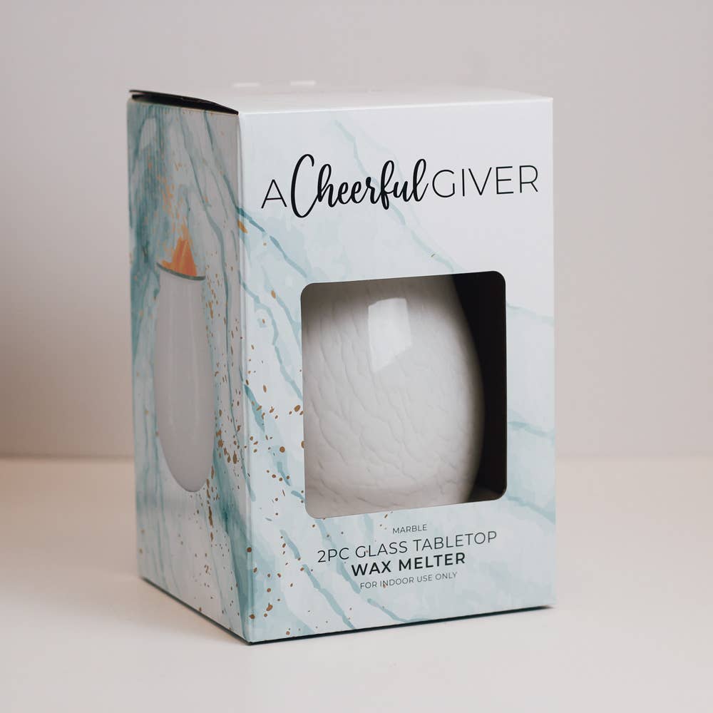 A Cheerful Giver – wholesale Wax warmer – Marble Glass Wax Melter - Tabletop2