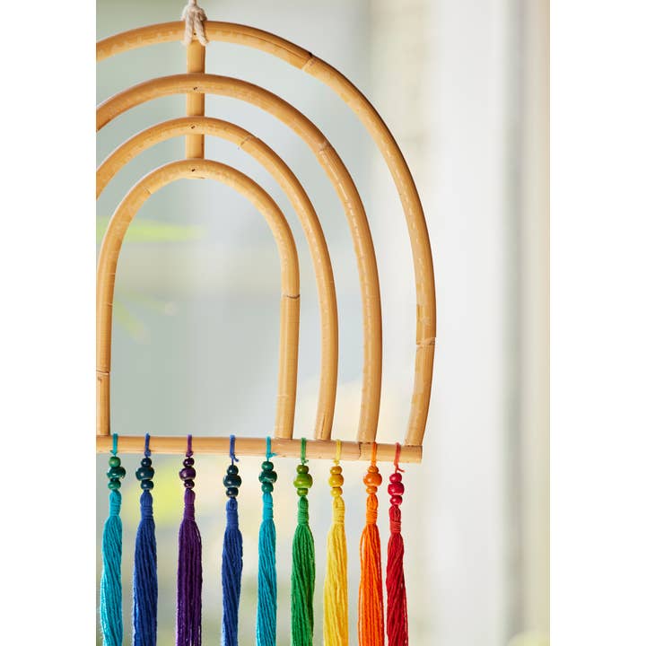 Namaste – wholesale Decorative tassel/wall drop – Rainbow Natural Rattan Hanging Decoration3