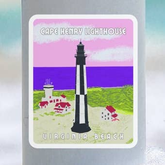 Cape Henry Lighthouse Virginia Beach Sticker for wholesale by Cacti Rebel