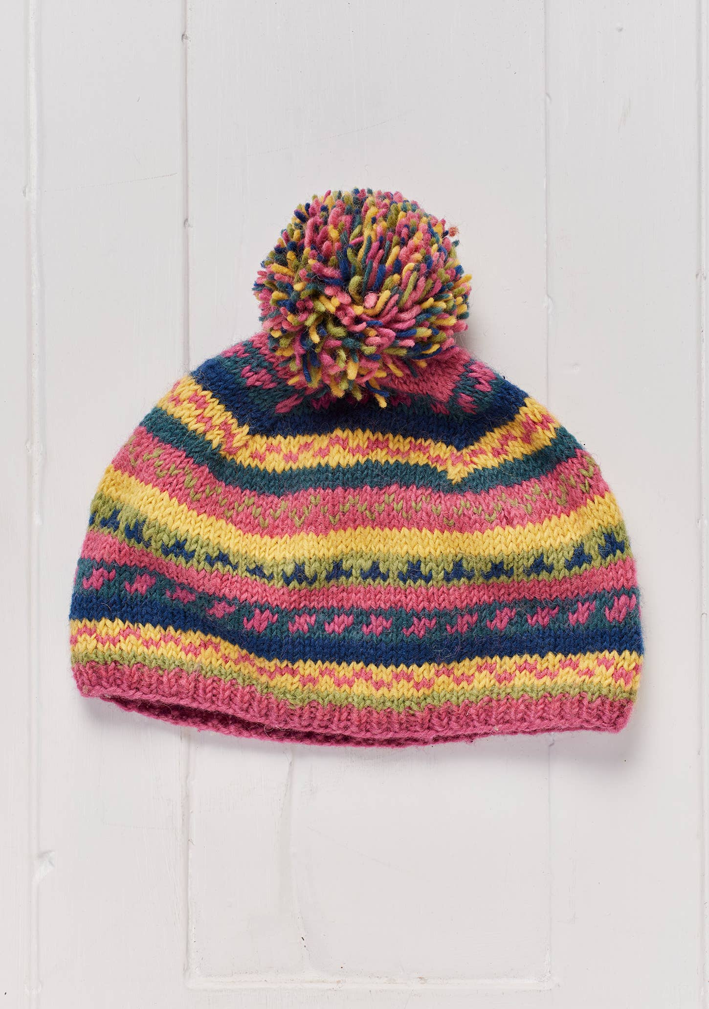 Namaste – wholesale Beanie – Unisex – Pokhara Pompom Beanie Hat, handknit, fleece lined