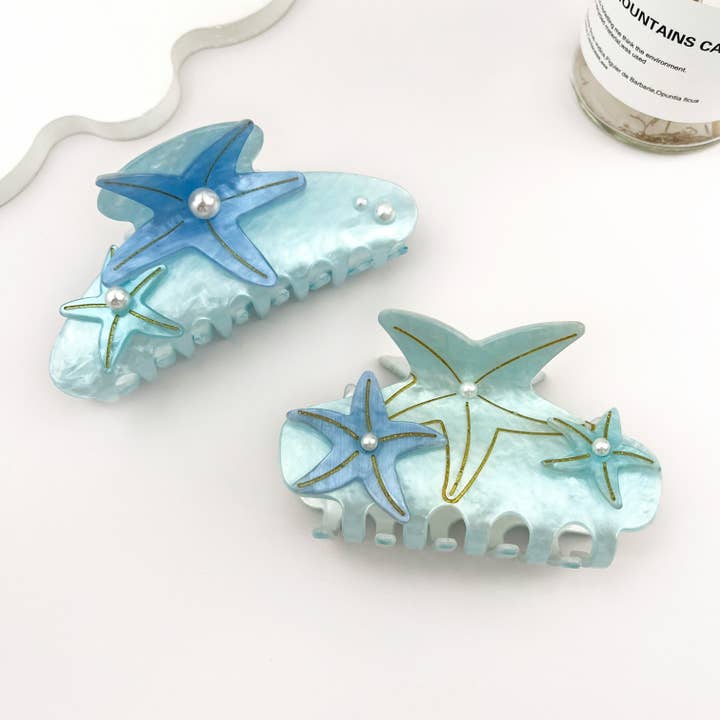 mildstyles - Wholesale Hair Clip - Women's - Iridescent Pearl Starfish Hair Claw Clip – Ocean Fantasy1