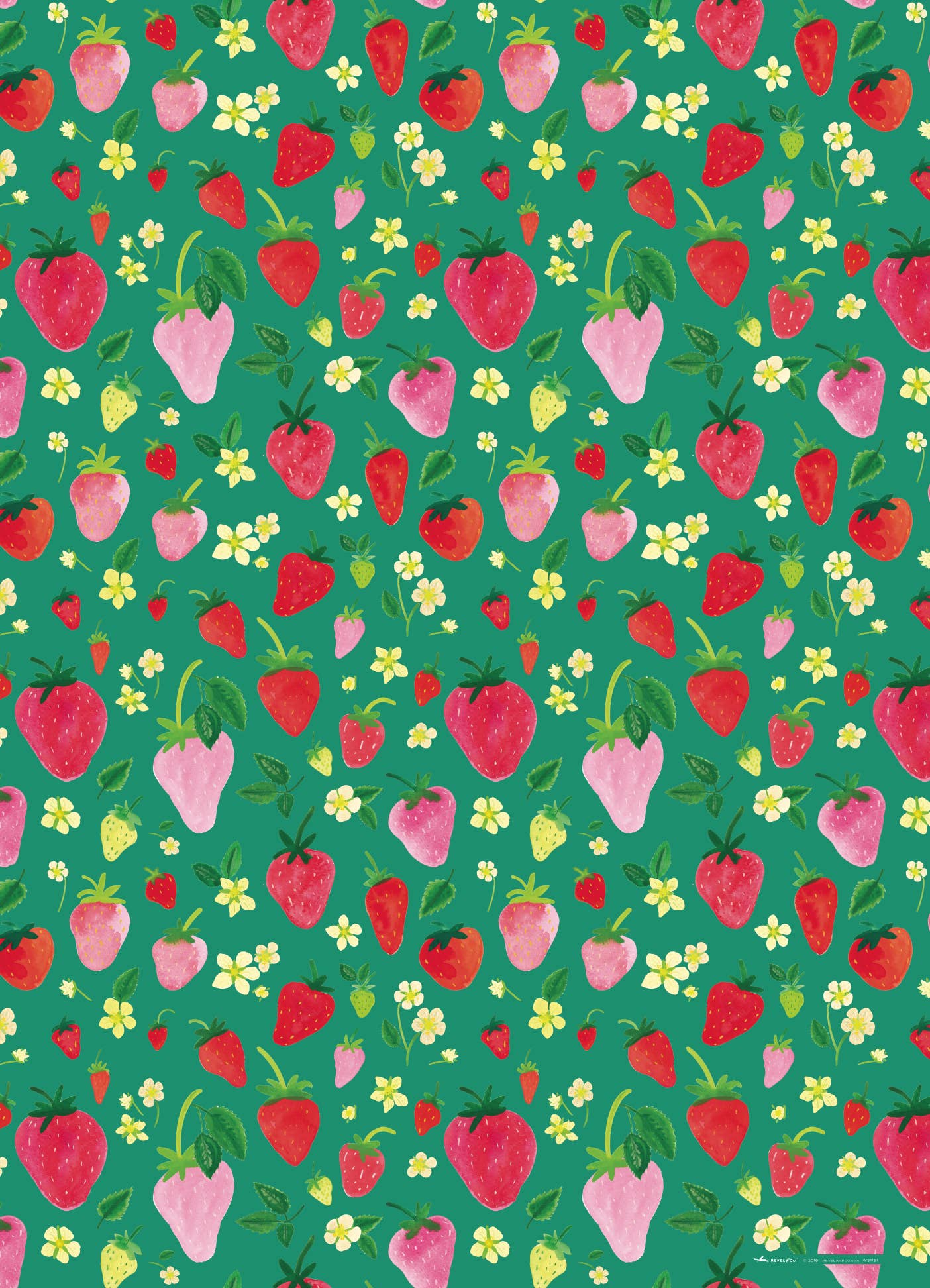 REVEL & Co. - Venta al por mayor Sobre de papel de regalo - Hoja de papel de regalo de fresas1