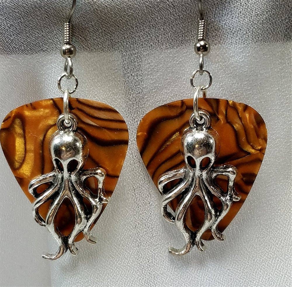 Simply Raevyn - Wholesale Dangle Earrings - Octopus Charm Guitar Pick Earrings36