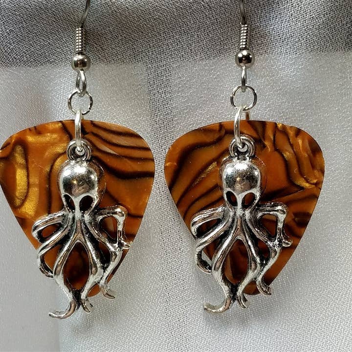 Simply Raevyn - Wholesale Dangle Earrings - Octopus Charm Guitar Pick Earrings36