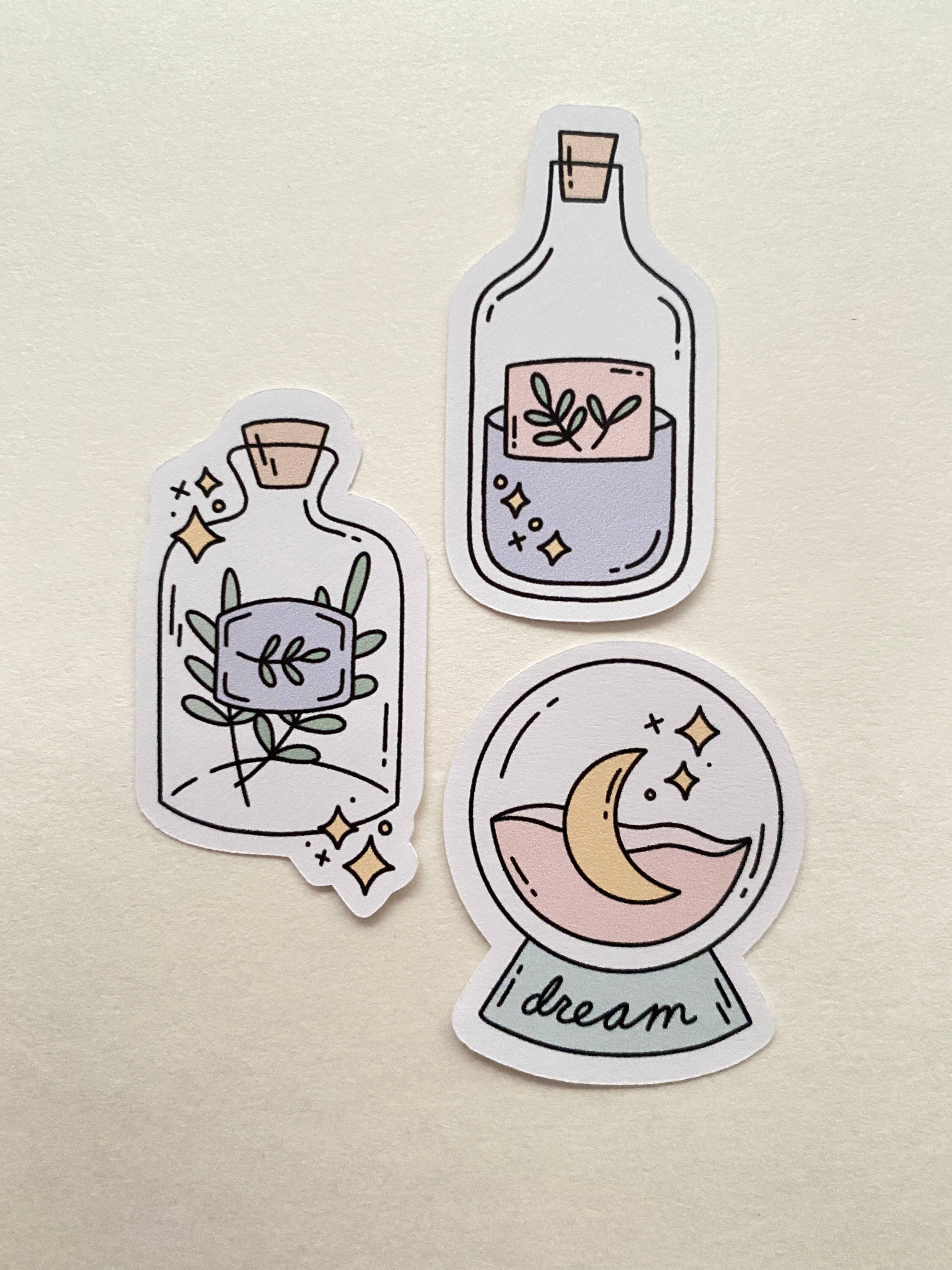 The Aesthetics Studio - Wholesale Sticker - Magical Moon and Magical Crystals Sticker Sheet1