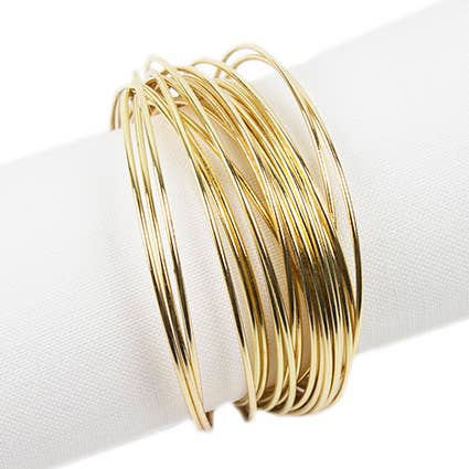 Anneau de serviette en fil torsadé doré classique en or pour la vente par Fennco Styles