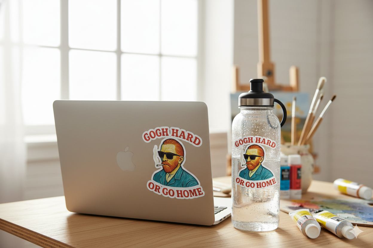 Magnifique Hearts - Wholesale Sticker - Van Gogh “Gogh Hard” Funny Art Sticker3