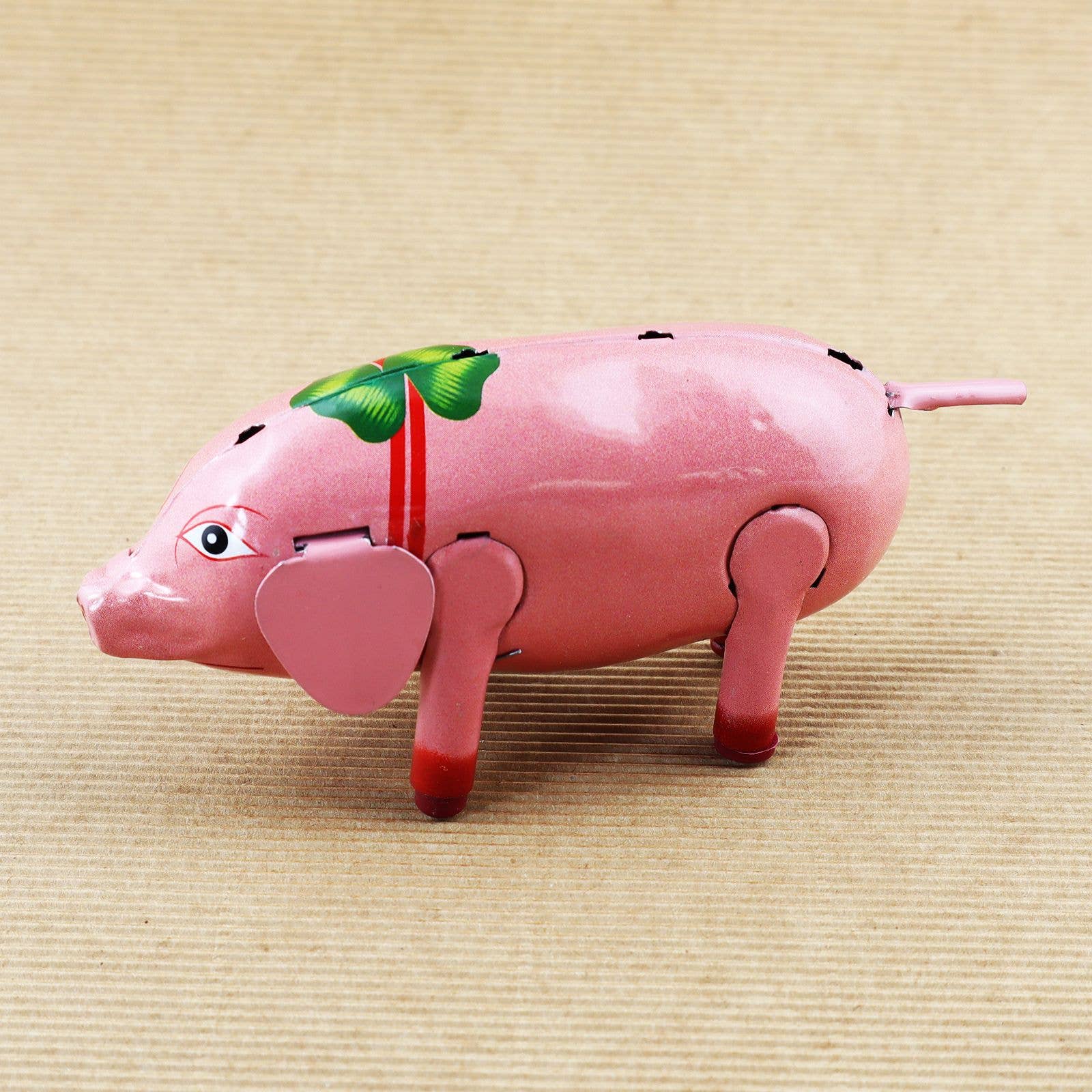 Tribal Trade GmbH - Venta al por mayor Figura decorativa - Cerdito de hojalata feliz con trébol de la suerte5