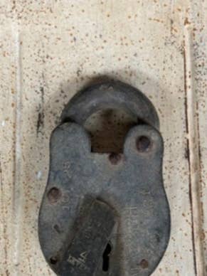 MID- IRON LOCK and key antique for wholesale by Spura Home