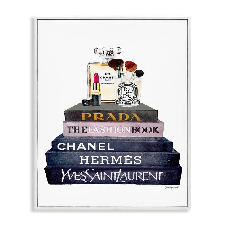 Ensemble de Livres de Mode Glam avec Maquillage Encadré Giclée pour la vente par Stupell Industries