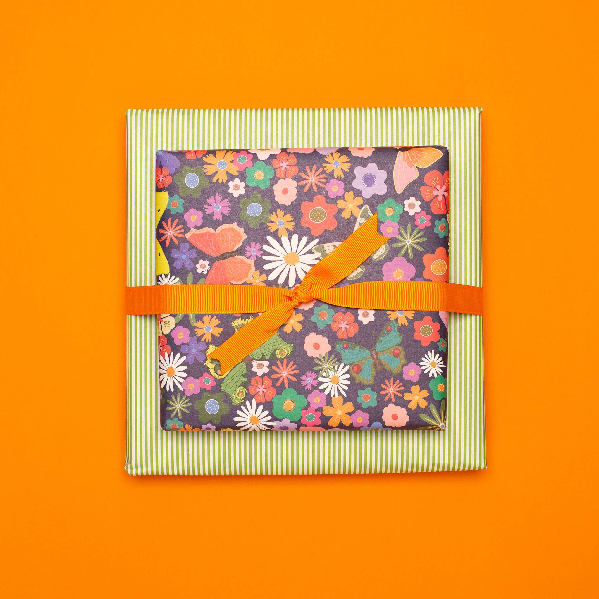 My Pretty Circus - Wholesale Flat Wrap - Easter wrapping paper butterflies on flower meadow4