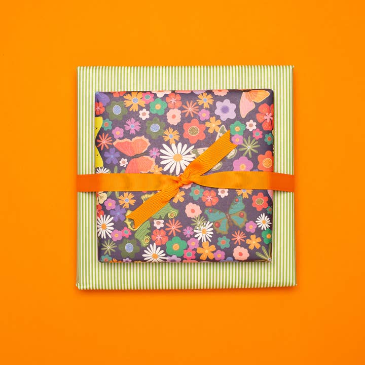 My Pretty Circus - Wholesale Flat Wrap - Easter wrapping paper butterflies on flower meadow4