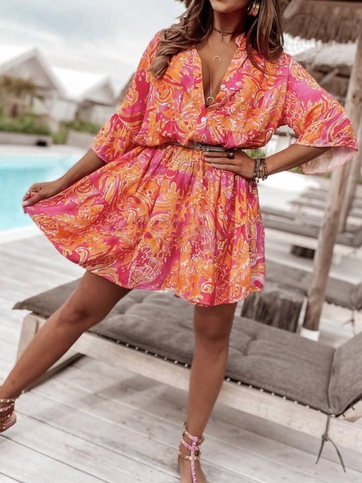 ESTEE BROWN - Wholesale Dress - Women's - Viscose short dress - 24062-5