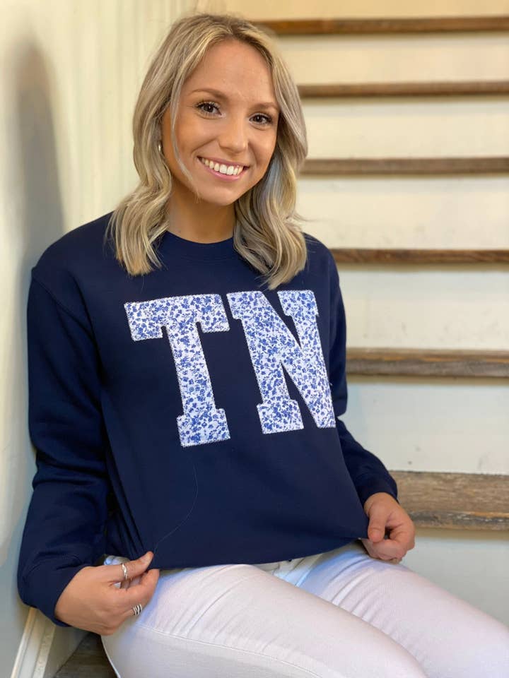 Custom State Pride Embroidered Floral Sweatshirt for wholesale by Everly Enchanted