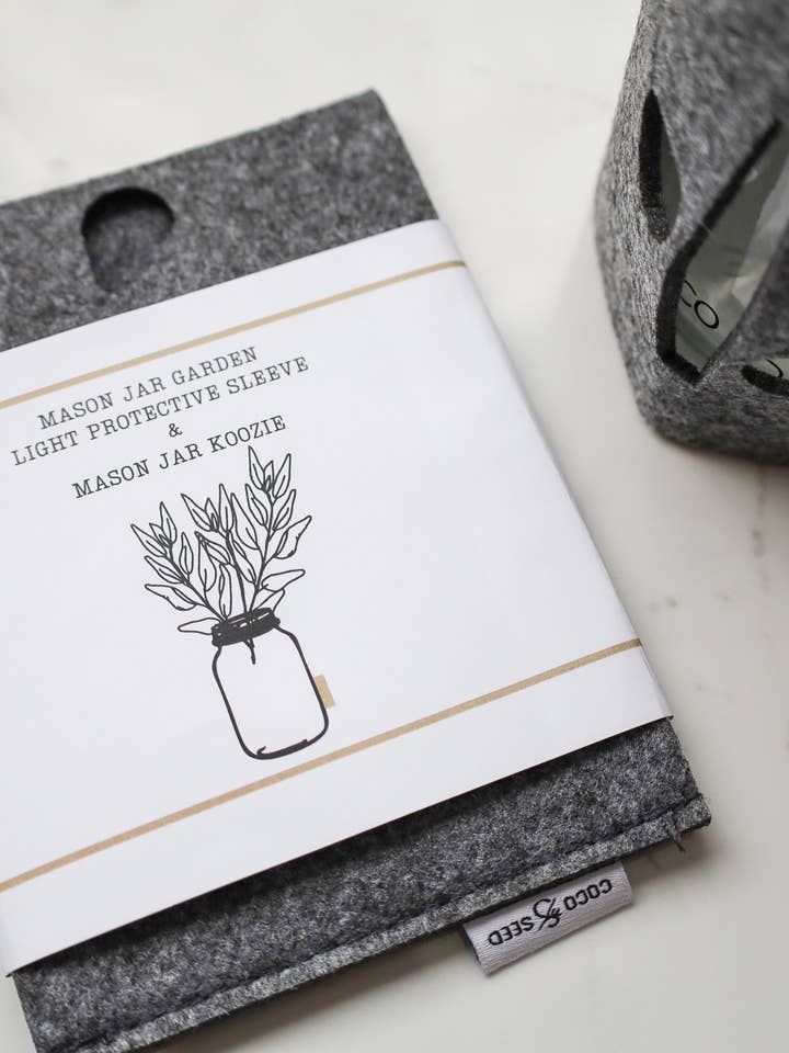Light Protective Mason Jar Sleeve for wholesale by Coco and Seed