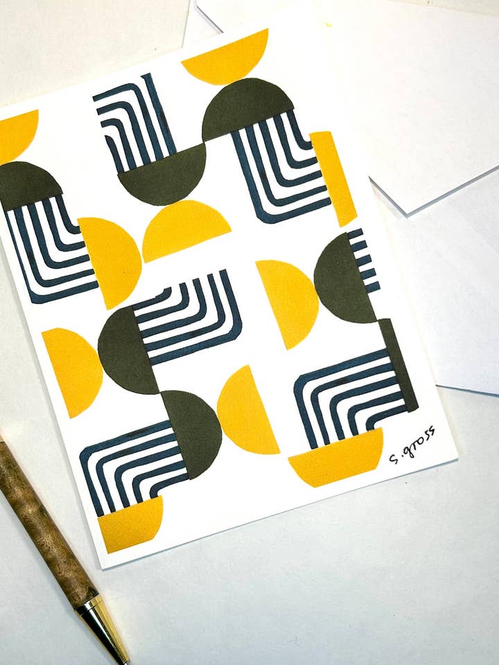 Abstract Blank Notecard "Jellyfish" for wholesale by Sue Gross Design Studio