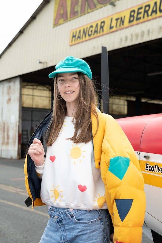 Ayuna - Wholesale Sweatshirt - Women's - Women's Oversized Cotton Sweatshirt Sun and Heart - Sunny Heart5