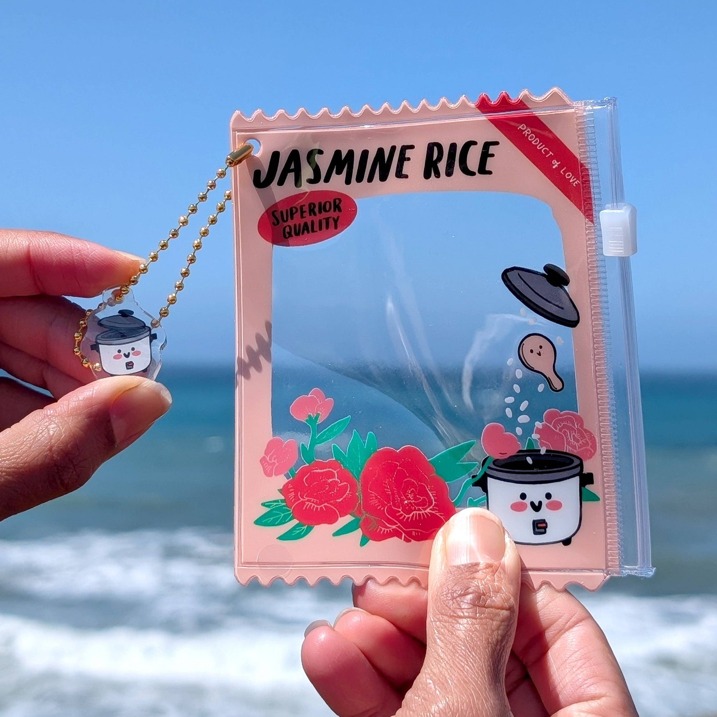 Jasmine Rice PVC Zipper Pouch for wholesale by Le Petit Elefant
